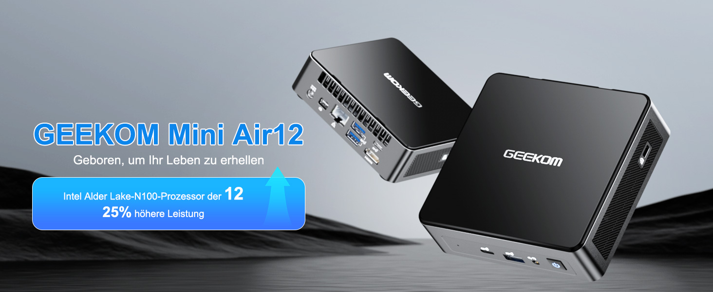 GEEKOM NUC Mini-PC, Mini Air12 Mini-Computer mit Intel Alder Lake